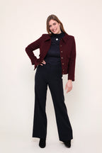 Vestes courte bordeaux manches longues