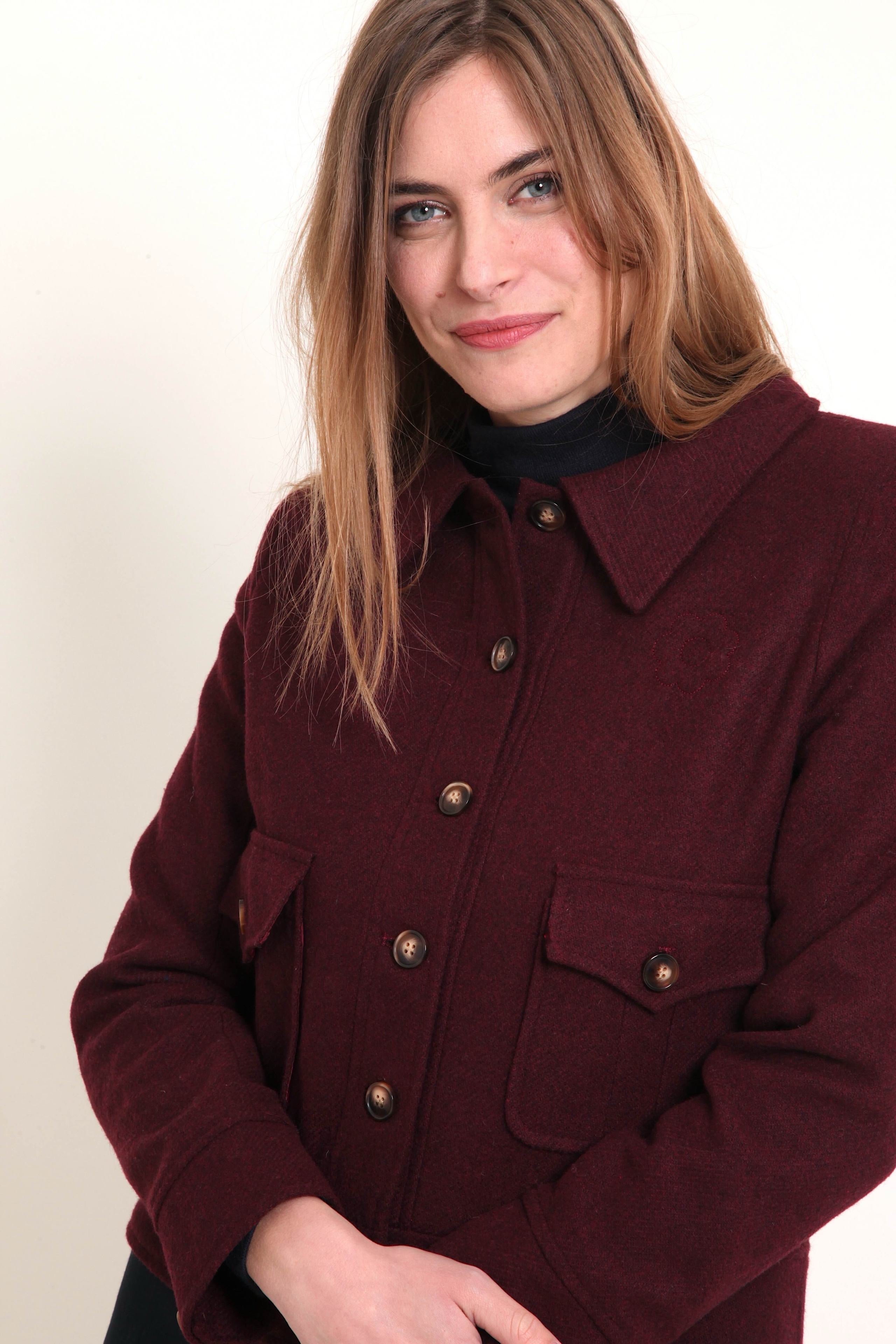 Vestes courte bordeaux manches longues