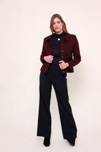 Vestes courte bordeaux manches longues