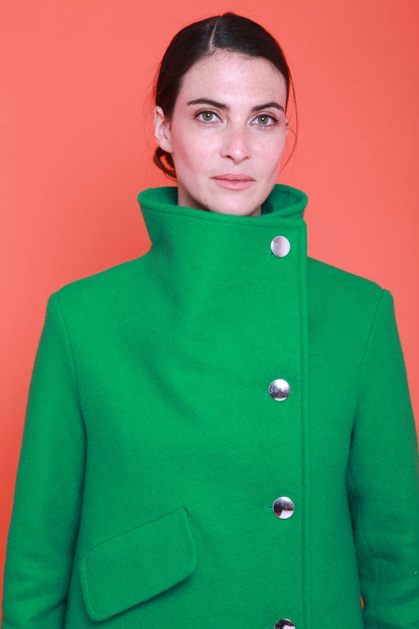 Blouson Croisé Chic Boutons Argentés