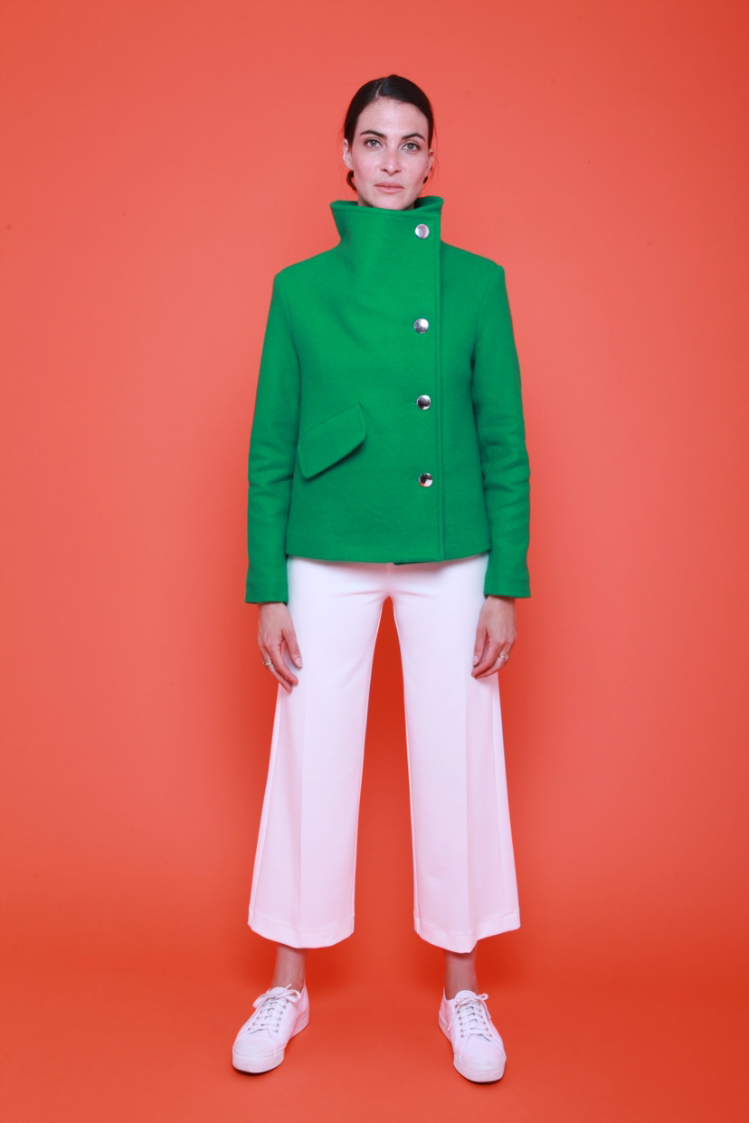 Blouson Croisé Chic Boutons Argentés