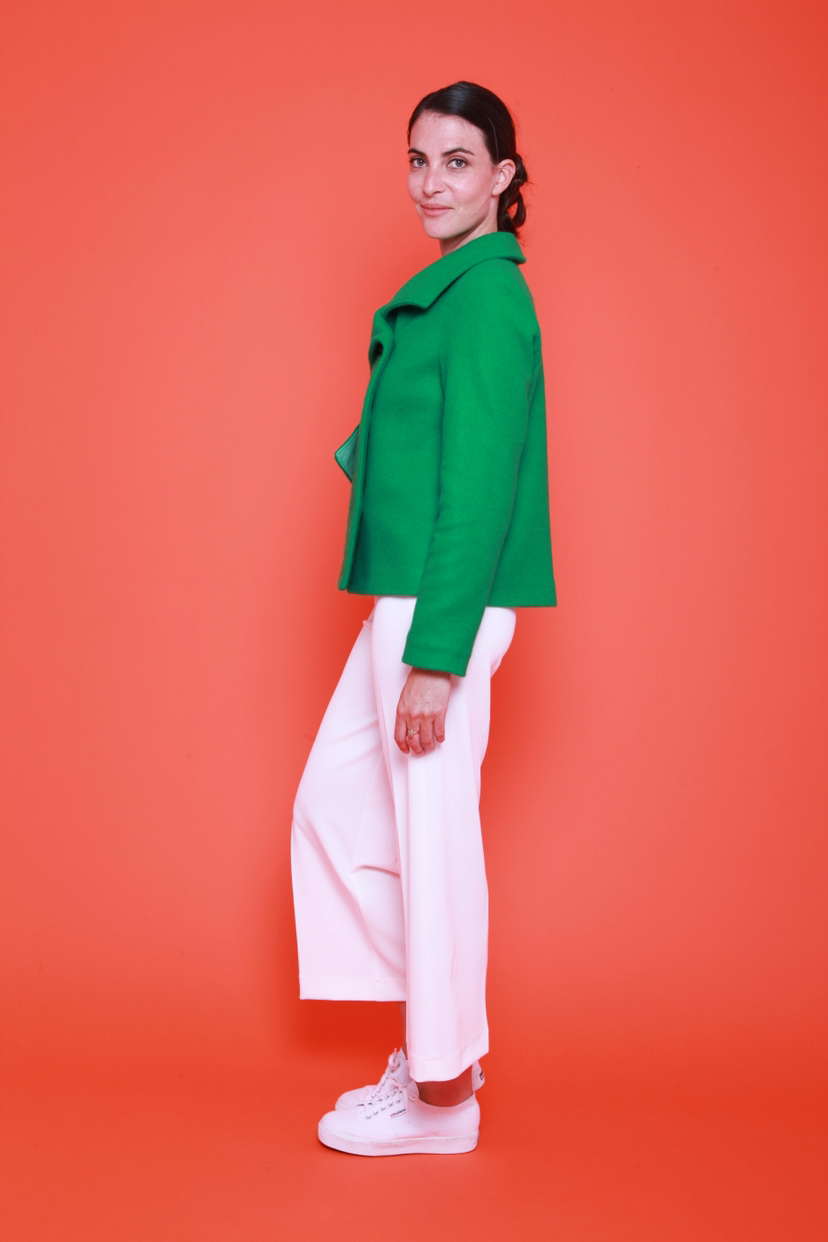 Blouson Croisé Chic Boutons Argentés