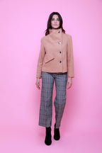 Blouson Croisé Chic Boutons Argentés