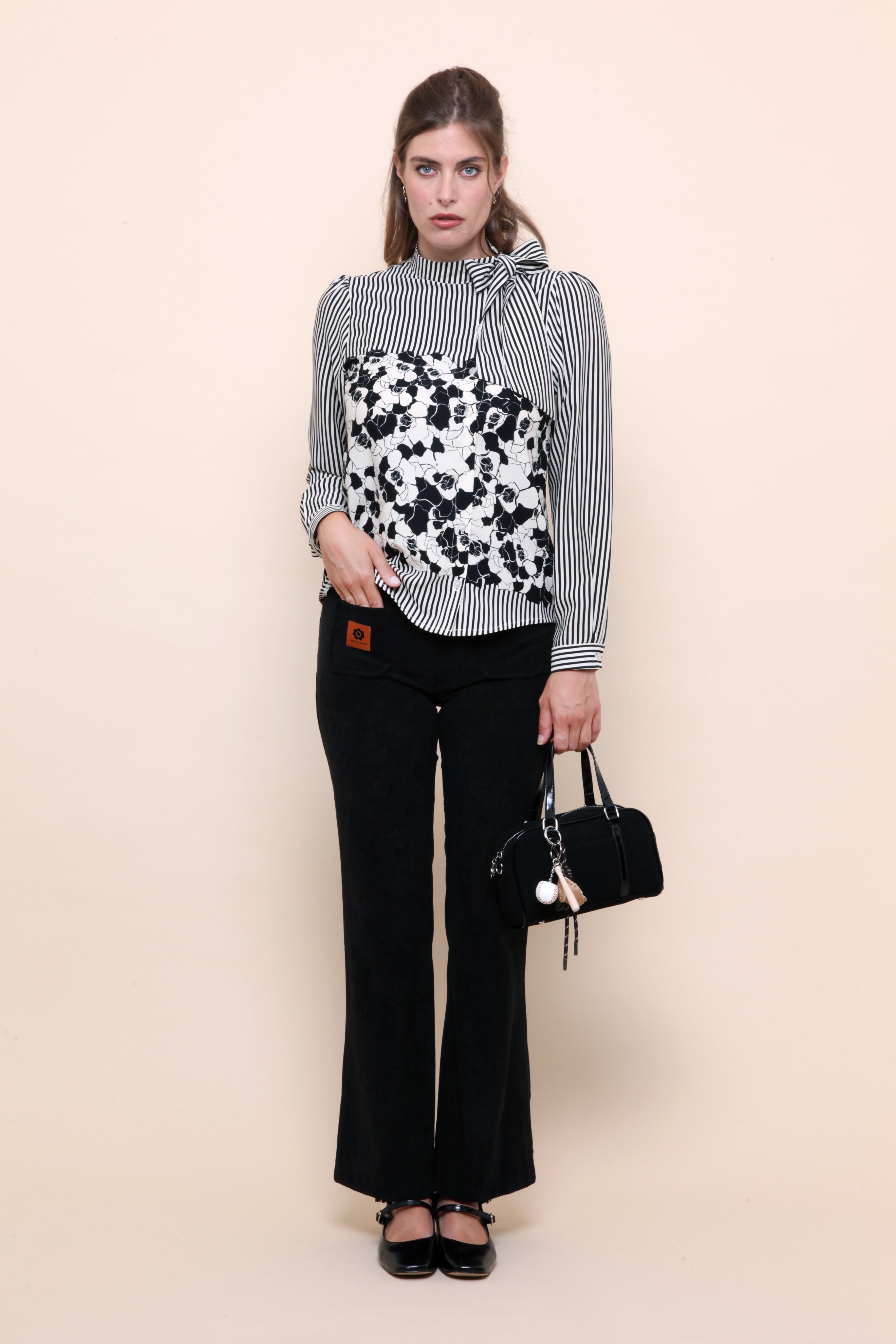 Pantalon Flare Femme Velours Côtelé