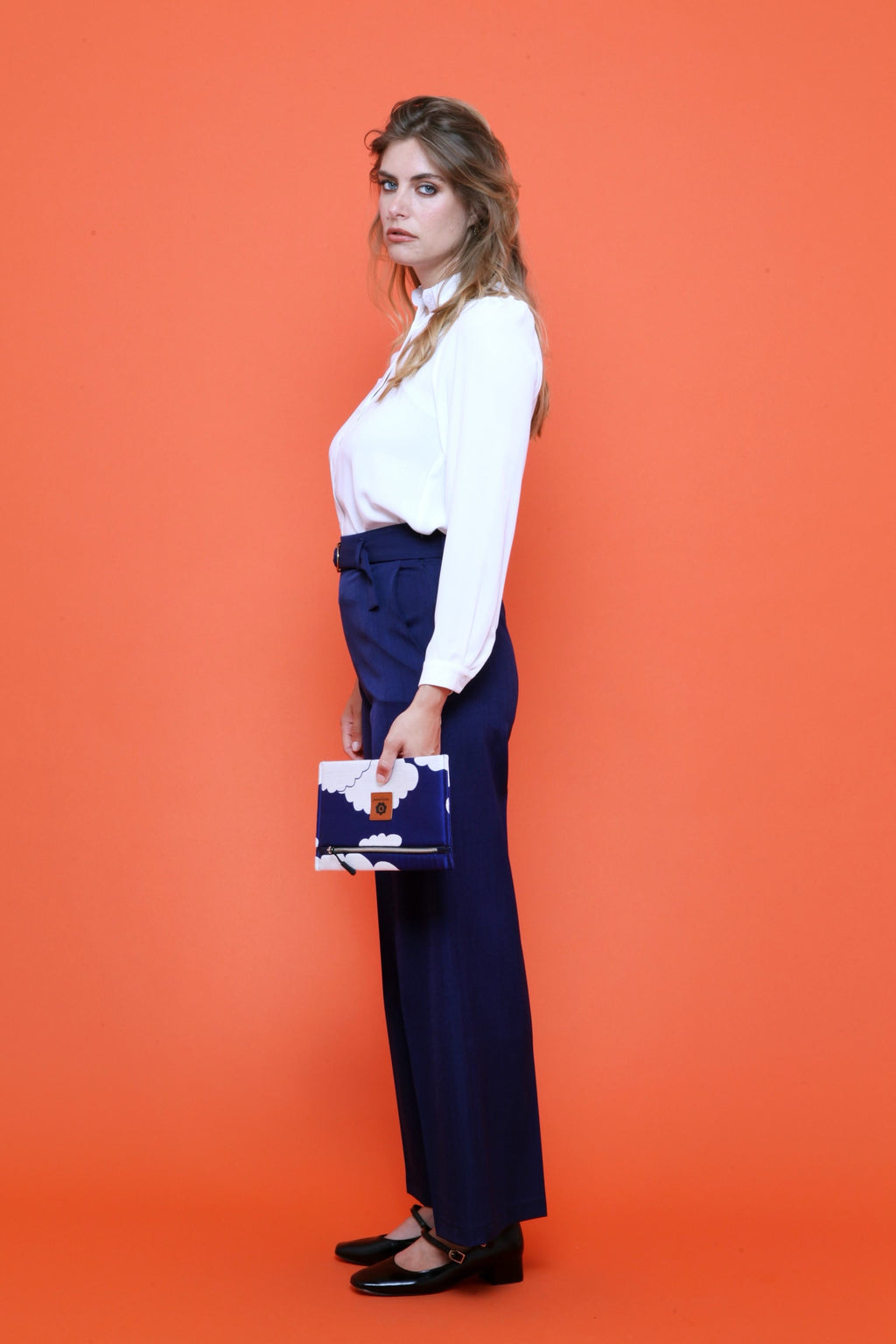 Pantalon Large Femme Taille Haute à Boucle