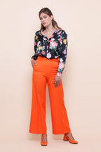 Pantalon Large Femme Taille Haute à Boucle