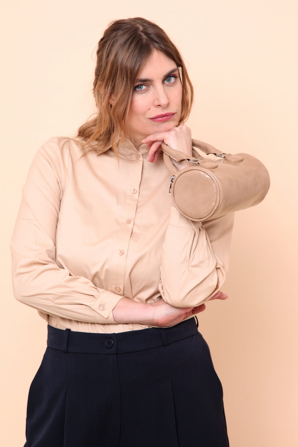 Chemisier Femme Popeline Coton Manches Longues