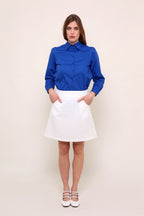 Chemisier Femme Popeline Coton Manches Longues