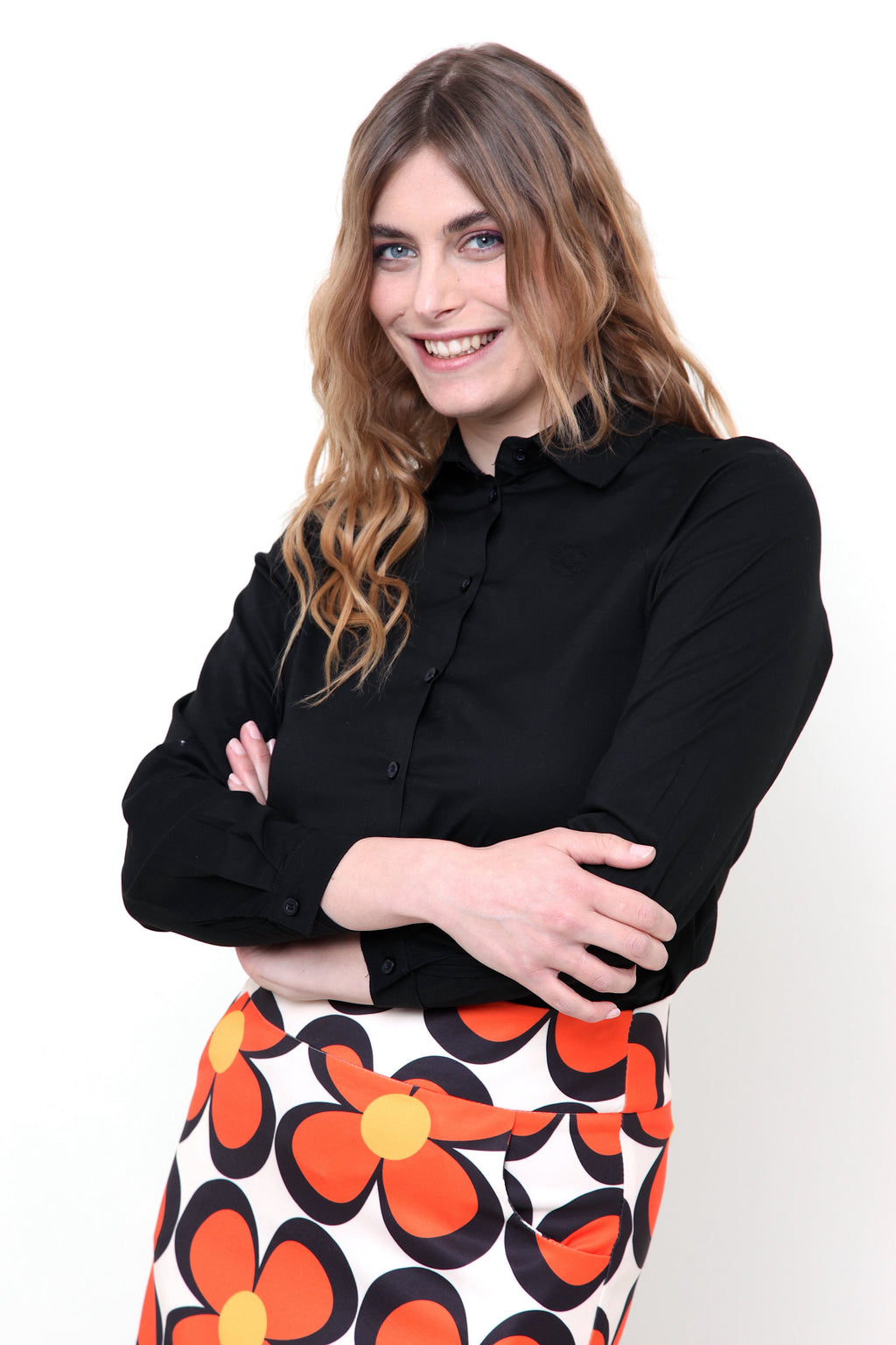 Chemisier Femme Popeline Coton Manches Longues