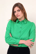 Chemisier Femme Popeline Coton Manches Longues