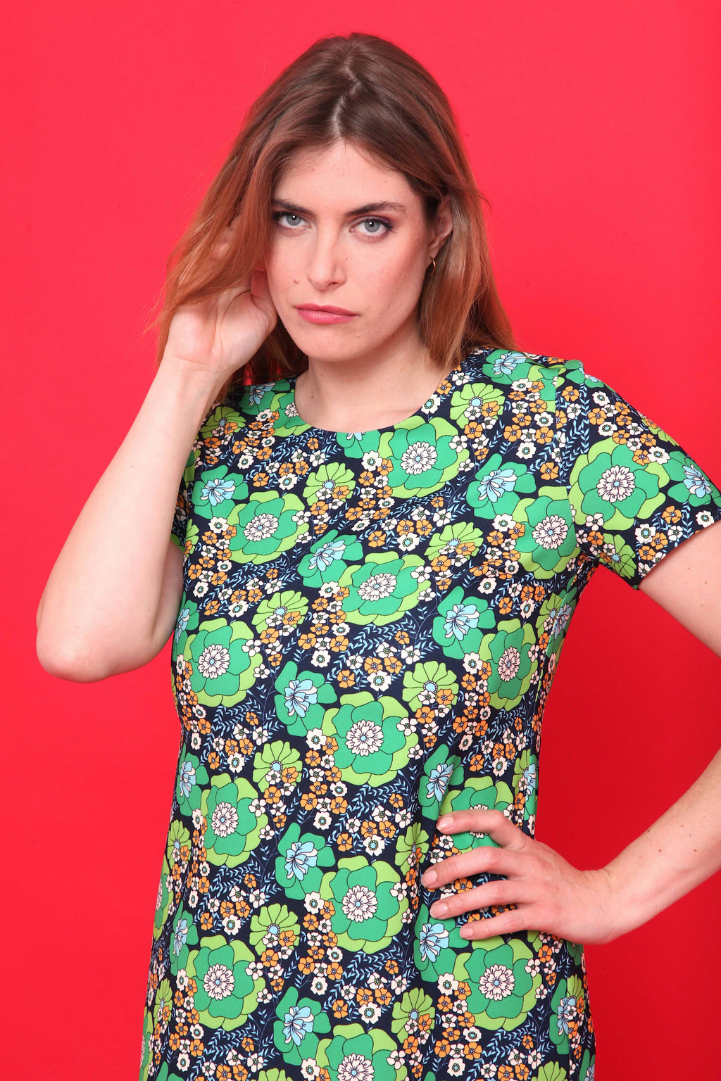 Robe Motif Floral Rétro Années 70