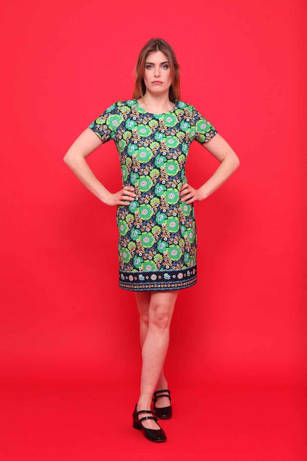 Robe Motif Floral Rétro Années 70