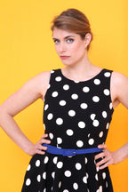 Robe à Pois Mi-Saison Coupe Droite