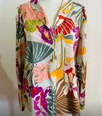 Blouse fluide fleuri col V