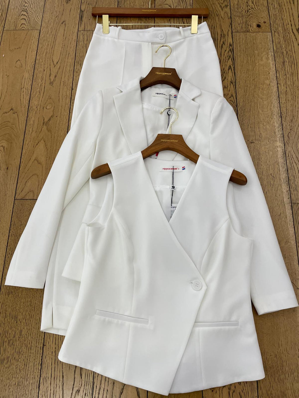 Ensemble tailleurs 3 pièces I Pantalon droit, gilet sans manches, veste blazer