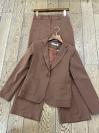 Tailleur Pantalon Femme Long | Blazer et Pantalon Droit Épuré