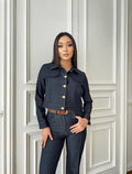 Tailleur Femme Jeans-veste courte manches longues